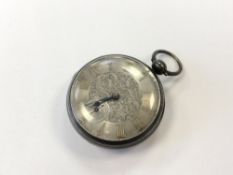 A silver fusee pocket watch with silver dial CONDITION REPORT: In going order.