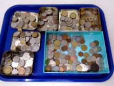 A tray of mainly twentieth century European and other World coins