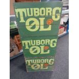 Three vintage brewery crates Tuborg advertising