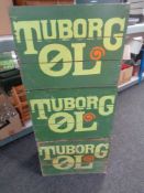 Three vintage brewery crates Tuborg advertising