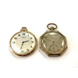 Two gold plated pocket watches by Oris and Thomas Russell