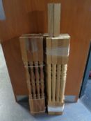 Two bundles of banister spindles