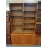 A mid century Danish teak bookshelf