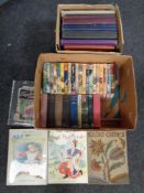 Two boxes of twentieth century volumes including children's books,