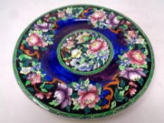 A Maling floral painted plate, pattern number 6234, diameter 28.5 cm.