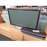 A Samsung 42 inch Plasma TV, speakers, lead,