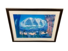 After John Coatsworth : View across to the Baltic, colour print, 83 cm x 58 cm, framed.