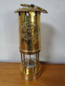 A Thomas and Williams brass miner's lamp