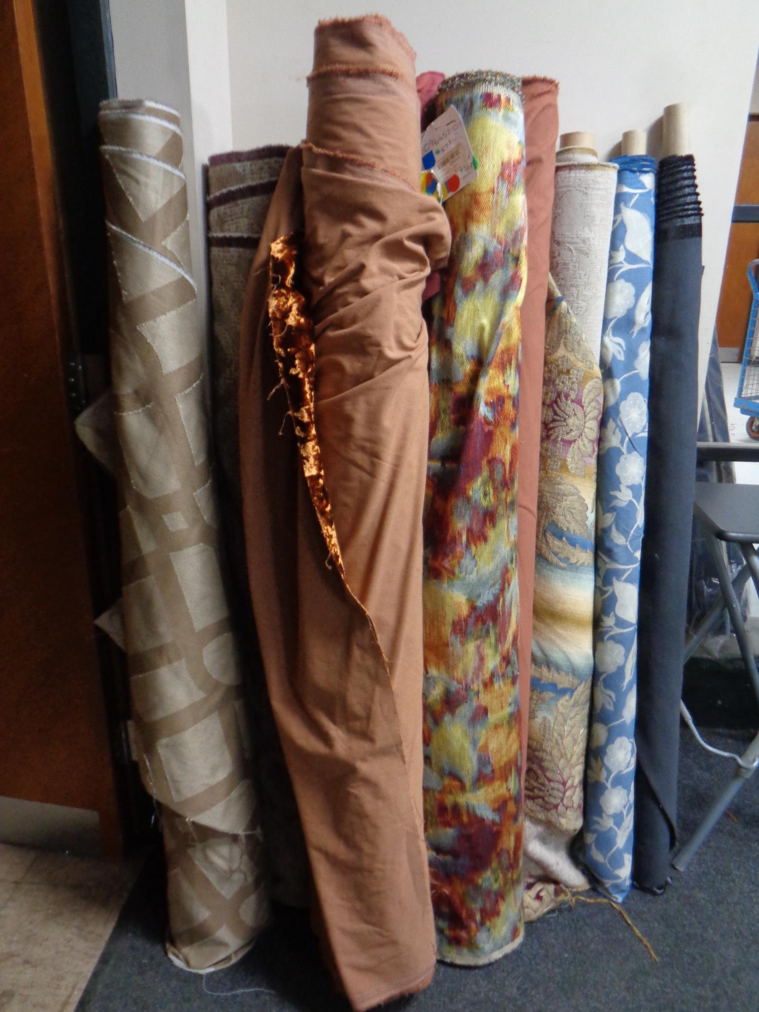 9 rolls of upholsterer's fabric