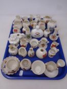 A tray of a quantity of W H Goss crested china