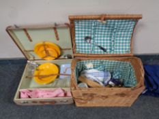 A wicker cased picnic set,