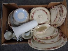 A box containing Alma ware bone china tea ware,