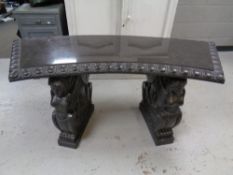 A classical style black marble garden bench