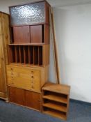 Two part mid 20th century Danish teak modular wall units (6 sections)