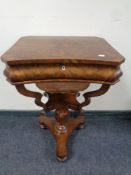 A Victorian mahogany pedestal work table