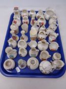 A tray of a quantity of W H Goss crested china