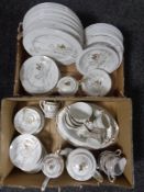 Two boxes containing a Japanese tea and dinner service