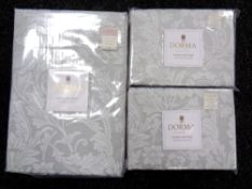 A Dorma Winchester Textured Jacquard double duvet cover together with two pairs of Oxford pillow