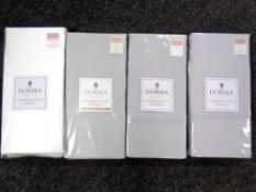 Four Dorma Luxurious and Silky 500 thread count double duvet covers flat sheet and valance (new and
