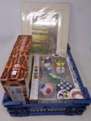 A basket of Rubiks Mega Gift Set, Only Fools and Horses complete collection DVD box set,