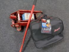 A Draper hydraulic trolley jack together with an Supagard car cleaning kit