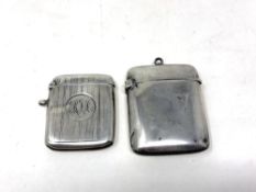 Two antique silver vesta cases