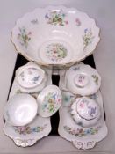 A tray of Aynsley Wild Tudor china including large fruit bowl,