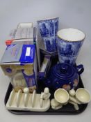 A tray containing assorted Ringtons ceramics, Lurpak toast rack, egg cups, butter dish etc,