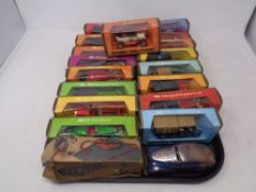 A tray of seventeen vintage Matchbox Models of Yesteryear die cast vehicles,