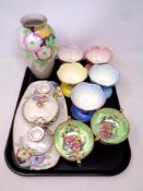 A tray of Maling lustre china including five sundae dishes.