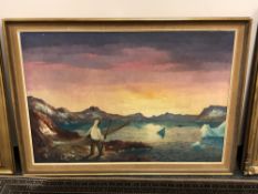 Continental school : figure with a canoe,