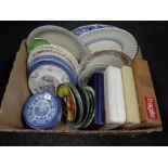 A box containing a large quantity of 19th and 20th century plates to include meat plates,