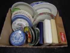 A box containing a large quantity of 19th and 20th century plates to include meat plates,