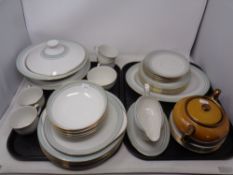 Two trays containing 41 pieces of Royal Doulton Berkshire tea and dinner china together with a