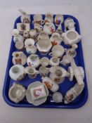 A tray of a quantity of W H Goss crested china