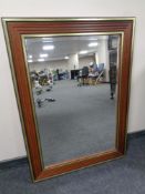 A contemporary bevelled edge overmantel mirror