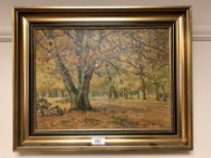 Continental school : trees in autumn,