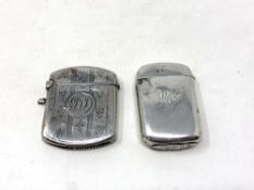 Two antique silver vesta cases