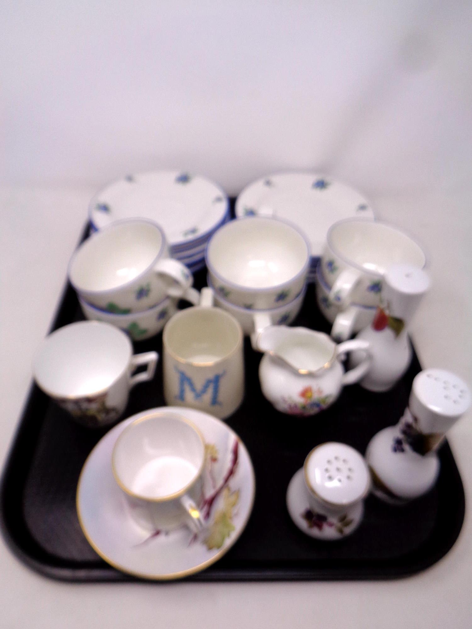 A tray of Royal Worcester Evesham salt and pepper sifters,