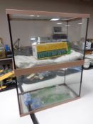 Two small aquariums together with accessories to include gravel,