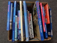 A box of a quantity of books relating to aviation to include fighter planes,