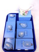 A tray of boxed Wedgwood Jasperware scent bottles