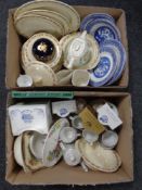Two boxes containing miscellaneous ceramics to include woods ivory dinnerware, Ringtons china,