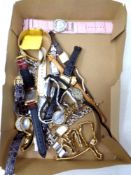 A box containing assorted lady's and gents watches including Lorus, Limit,