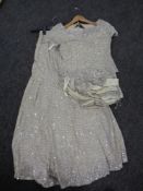 A vintage handmade beaded lady's skirt and vest with cape CONDITION REPORT: Skirt