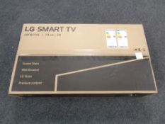 An LG 28TN515S smart TV,