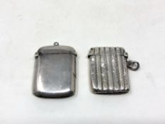 Two antique silver vesta cases