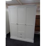 A contemporary triple door combination wardrobe (white)