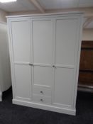 A contemporary triple door combination wardrobe (white)