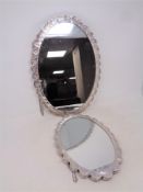 Two Turkish silver framed mirrors,